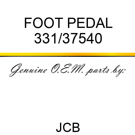 FOOT PEDAL 331/37540