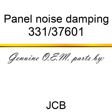 Panel, noise damping 331/37601