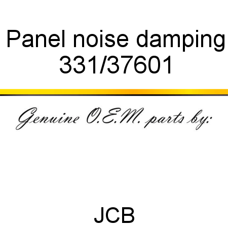 Panel, noise damping 331/37601