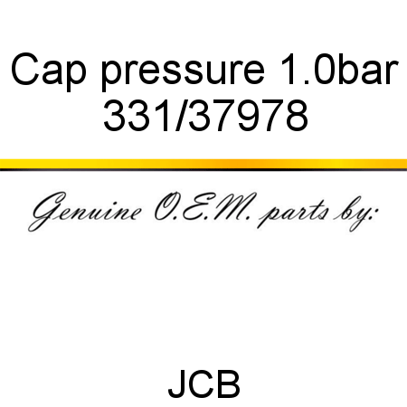 Cap, pressure, 1.0bar 331/37978