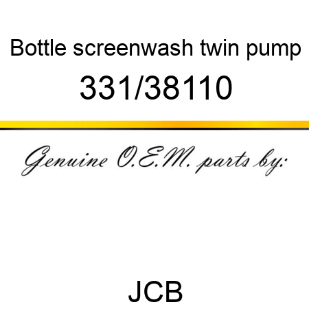 Bottle, screenwash, twin pump 331/38110