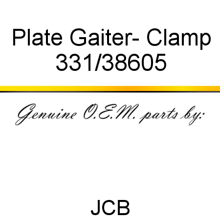 Plate, Gaiter- Clamp 331/38605