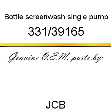 Bottle, screenwash, single pump 331/39165