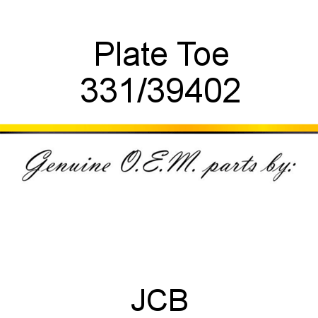 Plate, Toe 331/39402