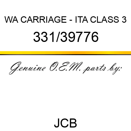WA CARRIAGE - ITA CLASS 3 331/39776
