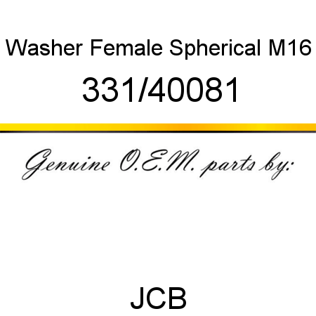 Washer, Female Spherical M16 331/40081