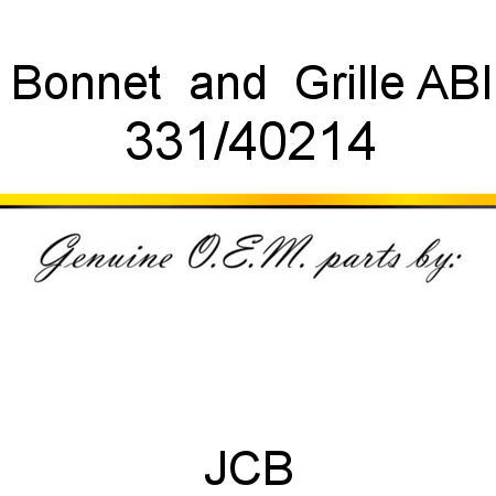 Bonnet, & Grille ABI 331/40214