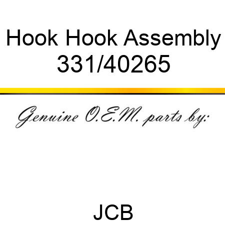 Hook Hook Assembly 331/40265