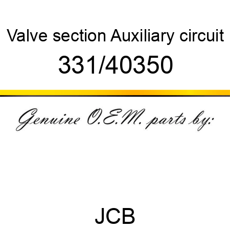 Valve, section, Auxiliary circuit 331/40350
