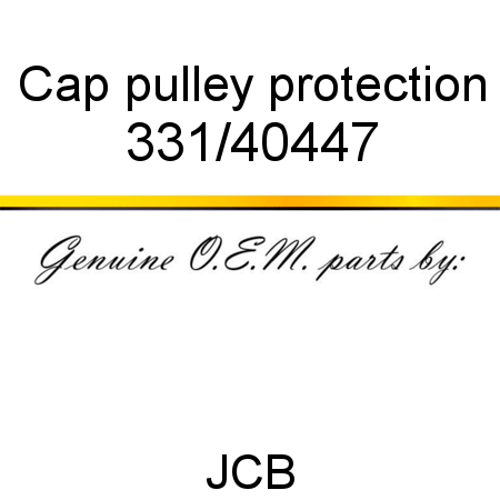 Cap, pulley protection 331/40447