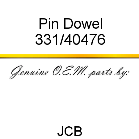 Pin, Dowel 331/40476