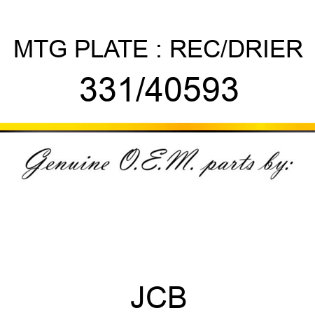MTG PLATE : REC/DRIER 331/40593