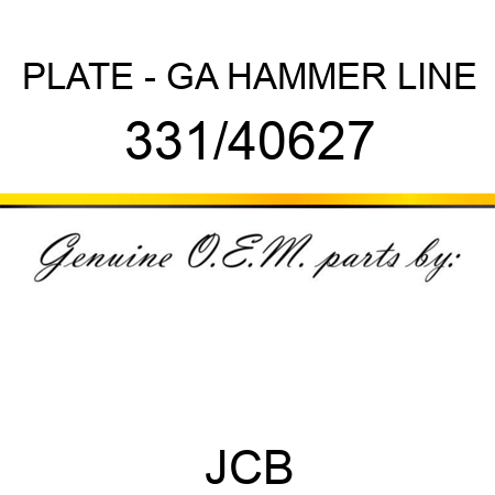 PLATE - GA HAMMER LINE 331/40627