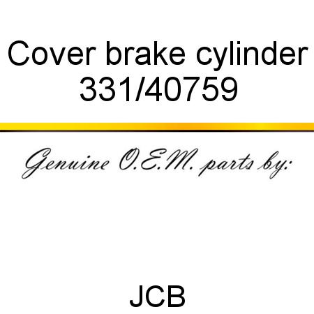 Cover, brake cylinder 331/40759