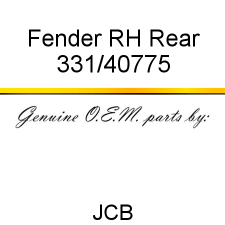 Fender, RH Rear 331/40775