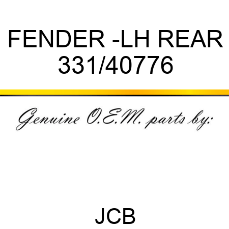 FENDER -LH REAR 331/40776