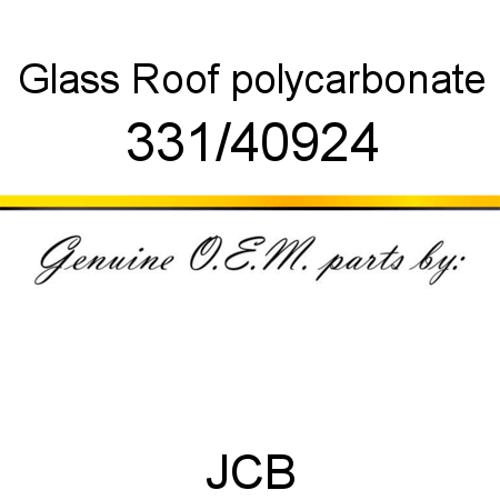 Glass, Roof, polycarbonate 331/40924