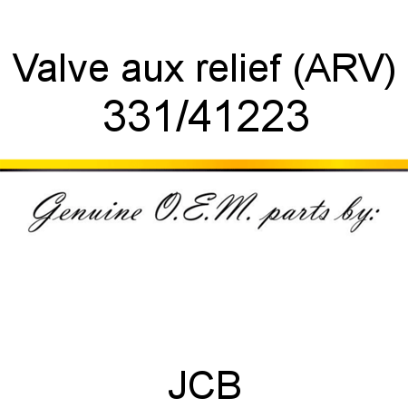 Valve, aux relief (ARV) 331/41223