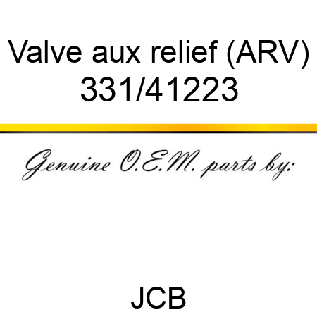 Valve, aux relief (ARV) 331/41223