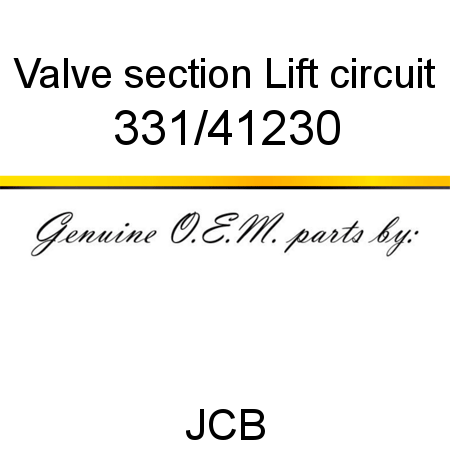 Valve, section, Lift circuit 331/41230