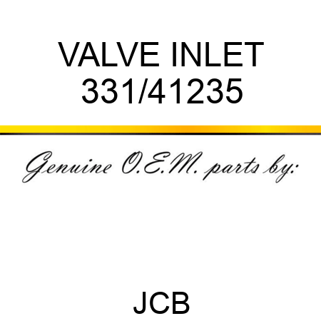 VALVE, INLET 331/41235