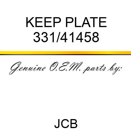 KEEP PLATE 331/41458