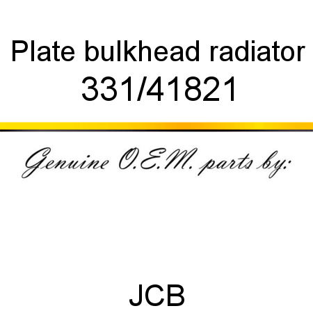Plate, bulkhead, radiator 331/41821