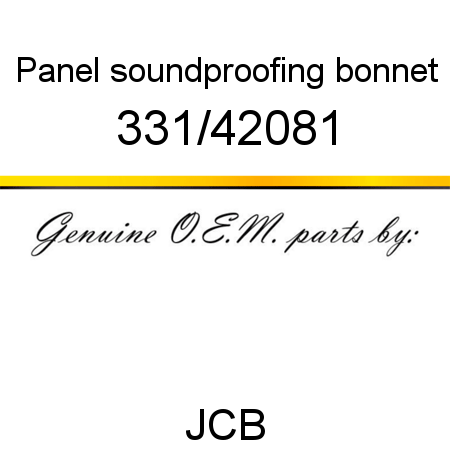 Panel, soundproofing, bonnet 331/42081
