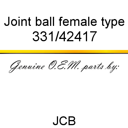 Joint, ball, female type 331/42417