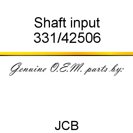 Shaft, input 331/42506