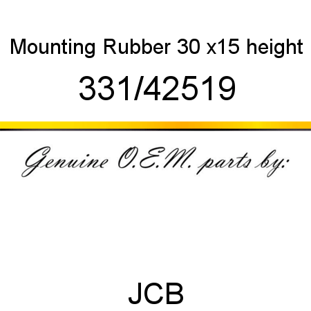 Mounting, Rubber, 30 x15 height 331/42519