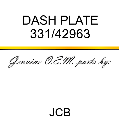 DASH PLATE 331/42963