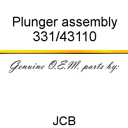 Plunger, assembly 331/43110