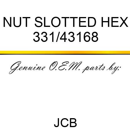 NUT SLOTTED, HEX 331/43168