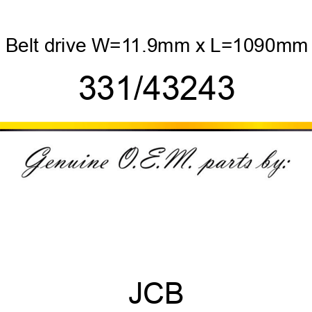 Belt, drive, W=11.9mm x L=1090mm 331/43243