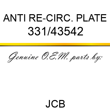 ANTI RE-CIRC. PLATE 331/43542