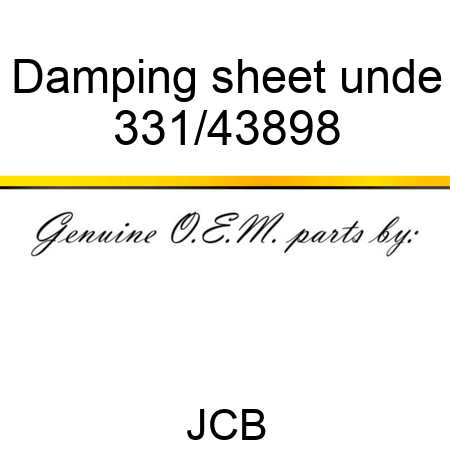 Damping sheet unde 331/43898