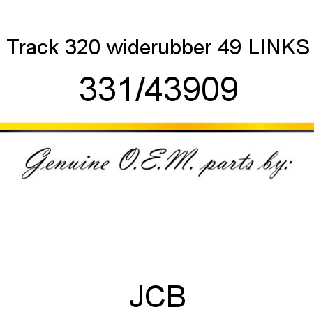 Track, 320 wide,rubber, 49 LINKS 331/43909