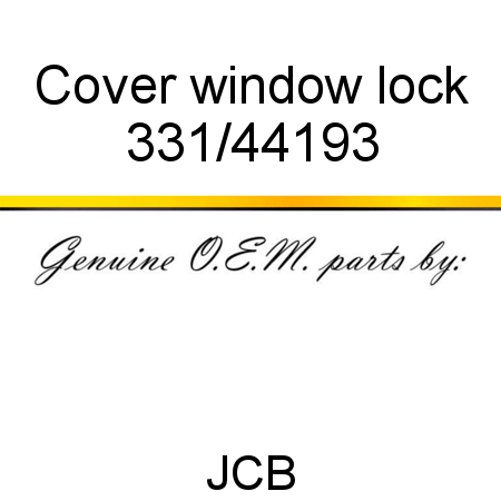 Cover, window lock 331/44193