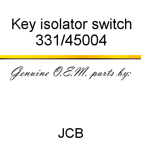 Key, isolator switch 331/45004