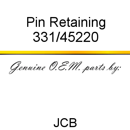 Pin, Retaining 331/45220