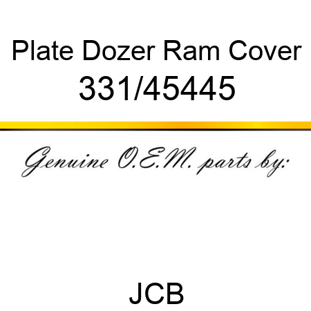 Plate, Dozer Ram Cover 331/45445