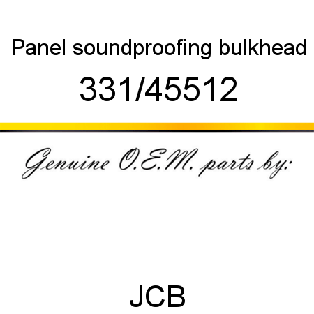 Panel, soundproofing, bulkhead 331/45512