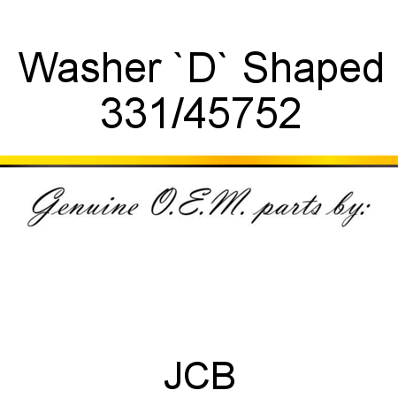 Washer, `D` Shaped 331/45752