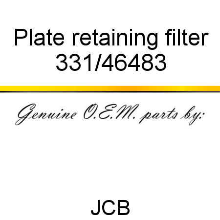 Plate, retaining, filter 331/46483