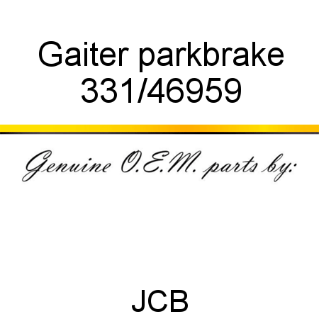 Gaiter, parkbrake 331/46959