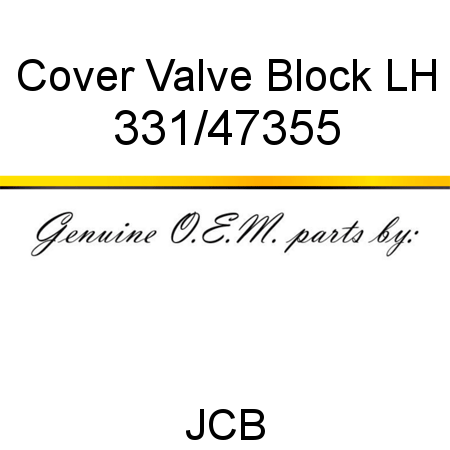 Cover, Valve Block LH 331/47355