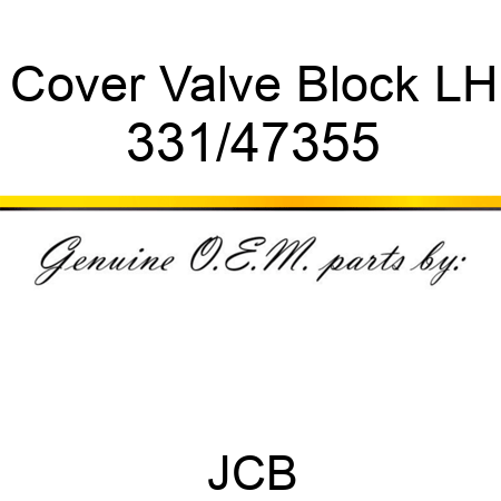 Cover, Valve Block LH 331/47355