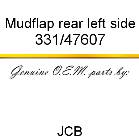 Mudflap, rear, left side 331/47607