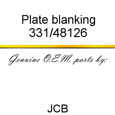 Plate, blanking 331/48126